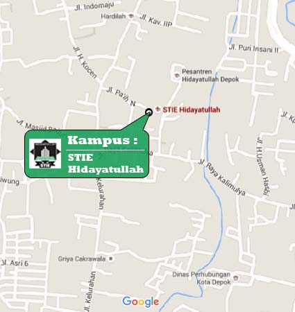 Lokasi Kampus & Peta (Google Map) STIE Hidayatullah Depok Nomor